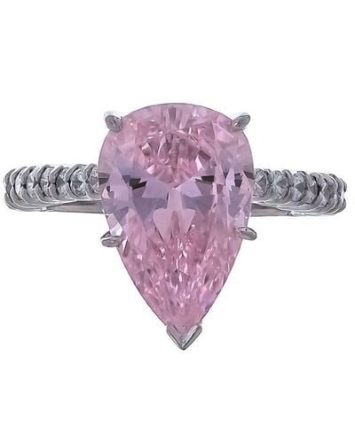 Fantasia by Deserio Pear Shaped Band Ring - Purple
