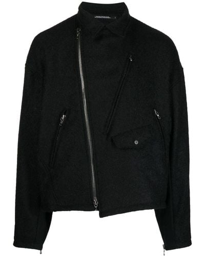 Julius Asymmetric Wool Jacket - Black