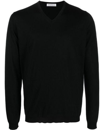 GOES BOTANICAL Merino-wool V-neck Sweater - Black