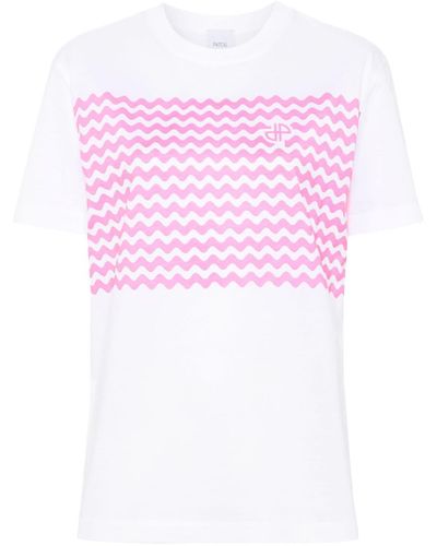 Patou Waves Cotton T-shirt - Pink