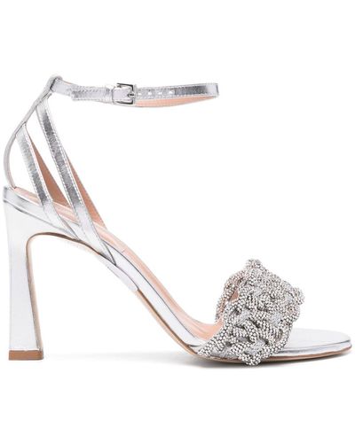 Alberta Ferretti 95mm Crystal-embellished Sandals - White