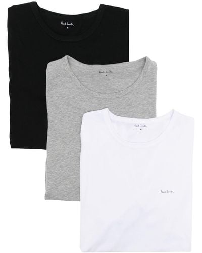 Paul Smith Logo-print Cotton T-shirts (set Of Three) - Black