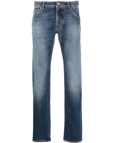 Jacob Cohen Faded-effect Straight-leg Jeans - Blue