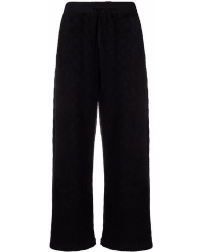 Ambush Pantalones anchos con monograma en jacquard - Negro