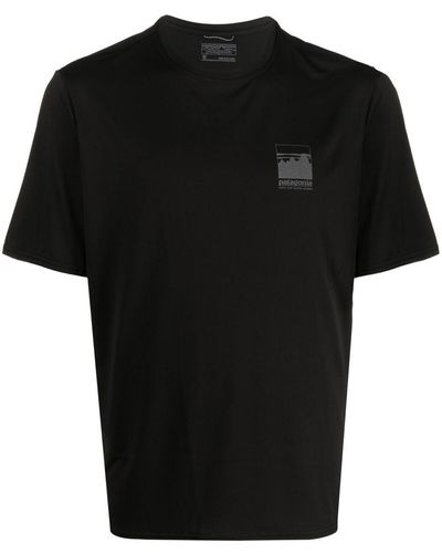 Patagonia ロゴ Tシャツ - ブラック
