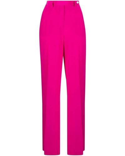 Kiton Pressed-crease Silk Tailored Pants - Pink
