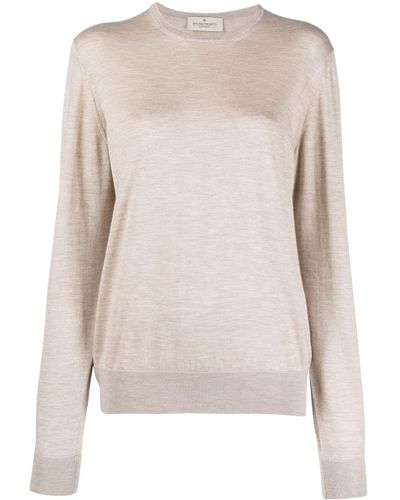 Bruno Manetti Round-neck Knitted Jumper - Natural