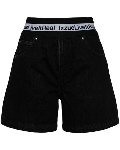 Izzue Shorts Met Logoband - Zwart