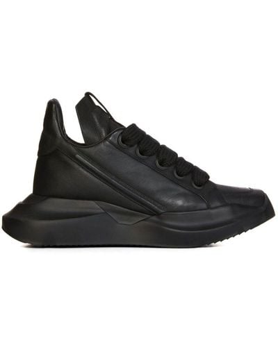 Rick Owens Geth Runner Leather Trainers - Black