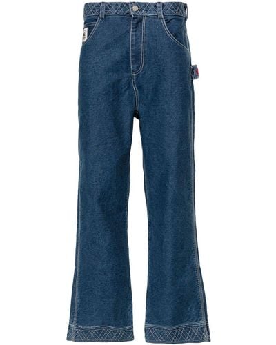 Bode Knolly Brook Mid-Rise Straight-Leg Jeans - Blue