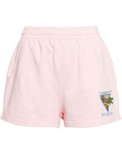 Casablancabrand Logo-embroidered Organic Cotton Shorts - Pink