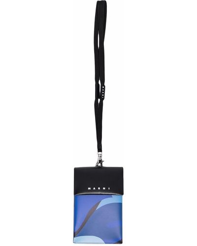 Marni Patterned Neck-strap Phone Case - Blue