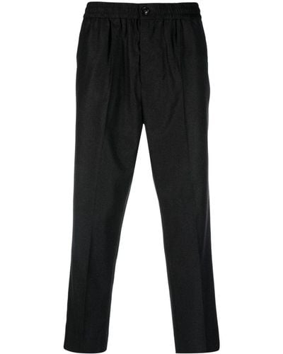 Ami Paris Cropped Tailored Trousers - Black