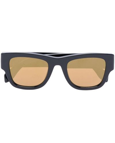 Palm Angels Volcan Square-frame Mirrored Sunglasses - Black