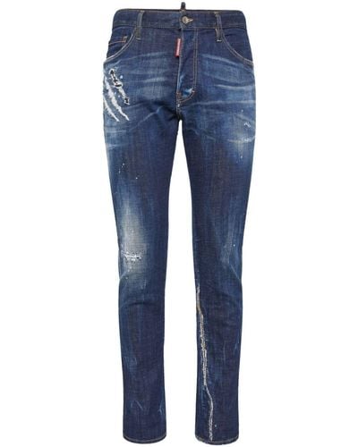 DSquared² Schmale Cropped-Jeans - Blau