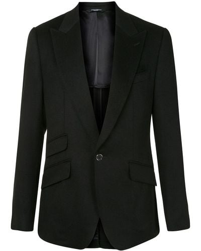 Dolce & Gabbana Sicilia-fit Single-breasted Cashmere Blazer - Black