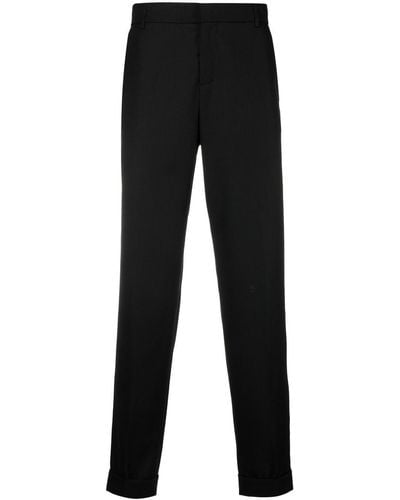 Balmain Pantalones rectos de talle medio - Negro