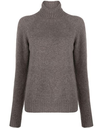 Drumohr Roll-neck Ribbed Sweater - Gray