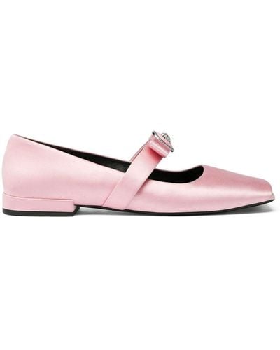 Versace Gianni Ribbon Ballerinas - Pink