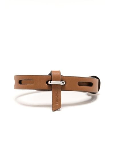 Ferragamo Logo-embossed Leather Bracelet - Brown