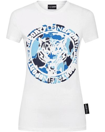 Philipp Plein Carbon Tiger T-Shirt - Blau