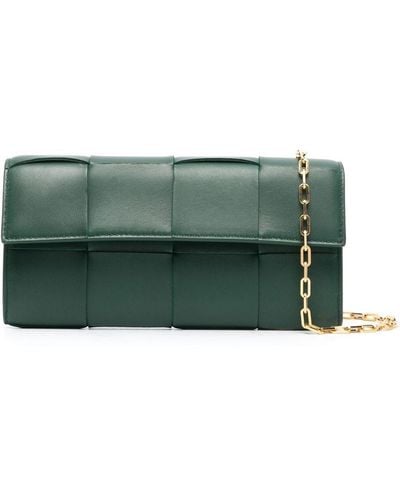 Bottega Veneta Cassette Leather Clutch Bag - Green