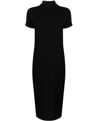 Sportmax Half-zip Virgin Wool Midi Dress - Black