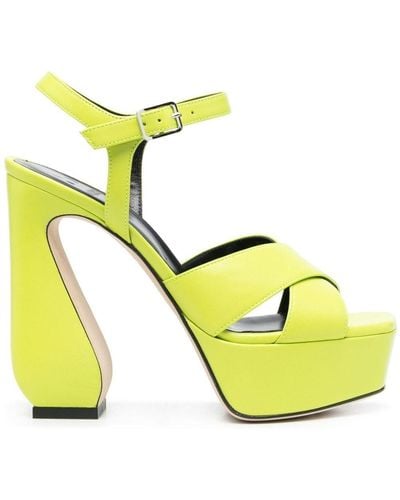 SI ROSSI Sculpted-heel Sandals - Yellow