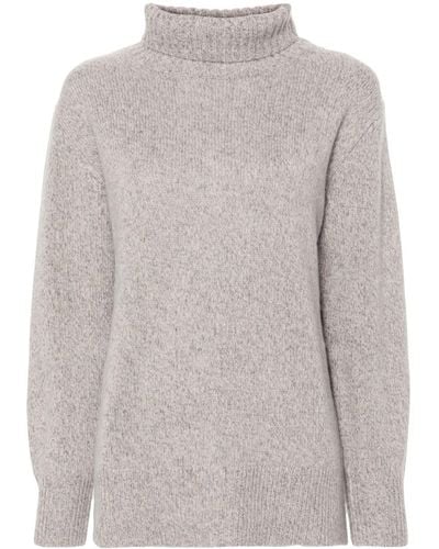 JOSEPH Roll-neck Cashmere Sweater - Grey