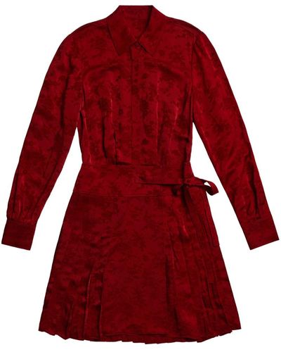 Jason Wu Kurzes Jacquard-Kleid mit Falten - Rot