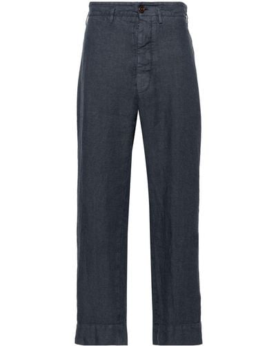 Vivienne Westwood Cropped Linen Trousers - Blue