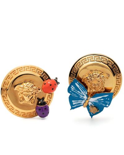 Versace X Dua Lipa Butterfly Medusa Stud Earrings - Blue