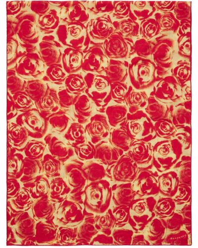 Burberry Rose-print Knitted Scarf - Red