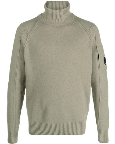 C.P. Company Lens-detail Roll-neck Jumper - Grey