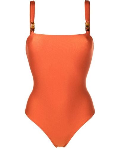 Adriana Degreas Badeanzug mit Perlen - Orange