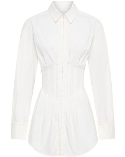 Dion Lee Tuxedo Corset Mini Shirtdress - White