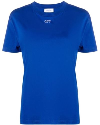Off-White c/o Virgil Abloh T-shirt en coton à imprimé Arrows - Bleu