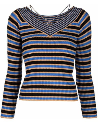 ANDERSSON BELL Striped Rib-knit Sweater - Black