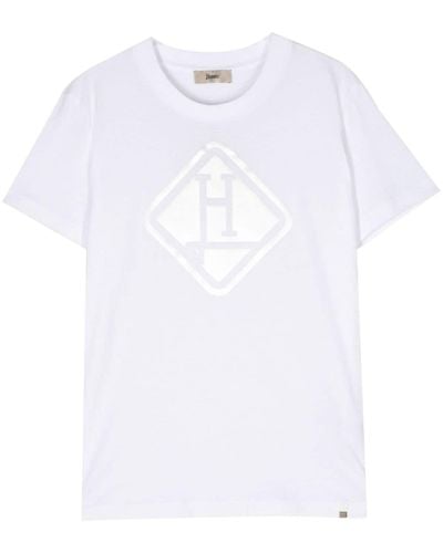 Herno T-Shirt mit Logo-Print - Weiß
