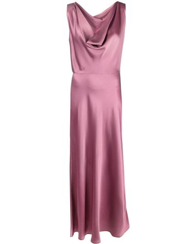 Antonelli Draped Silk-satin Gown Dress - Purple