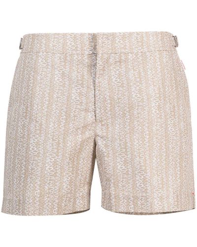 Orlebar Brown Graphic-print Swim Shorts - Natural