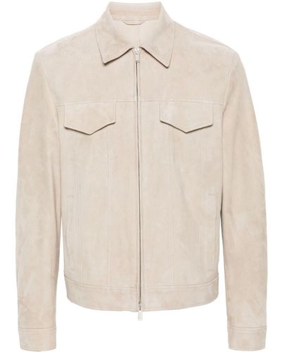 Lardini Suede Shirt Jacket - Natural