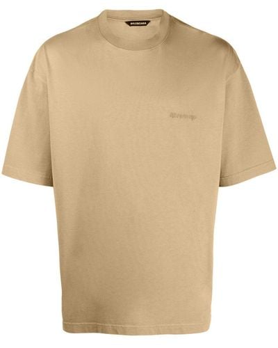 Balenciaga T-shirt à logo brodé - Neutre