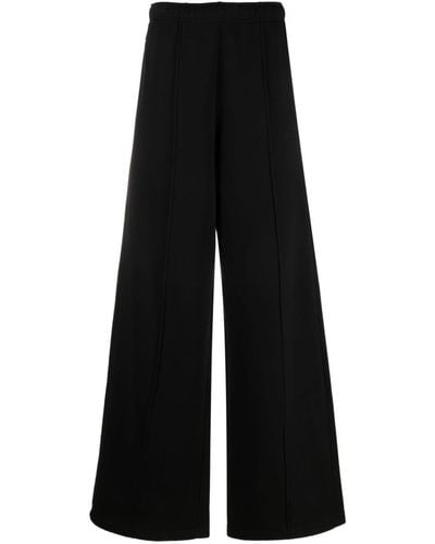 MM6 by Maison Martin Margiela Elasticated-waistband Wide-leg Trousers - Black
