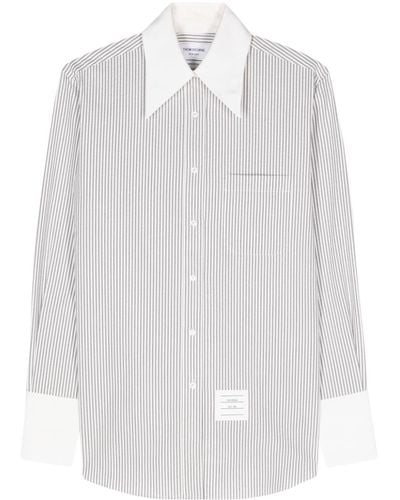 Thom Browne Striped Cotton Shirt - White