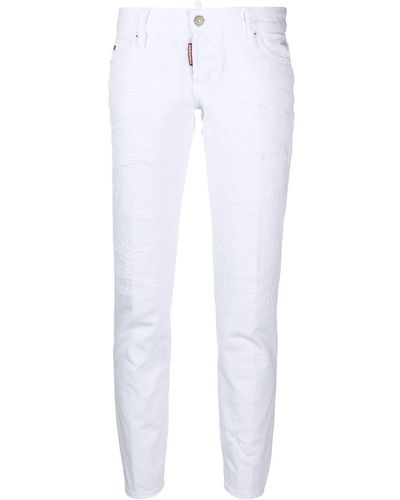 DSquared² Cropped-Jeans mit Logo - Weiß