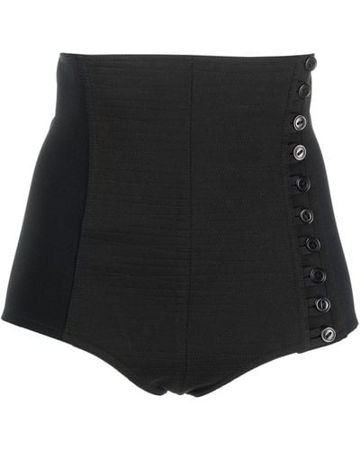 Saint Laurent Pantalones cortos de talle alto - Negro