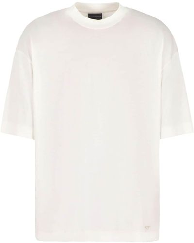 Emporio Armani Logo-embroidered Lyocell-blend T-shirt - White