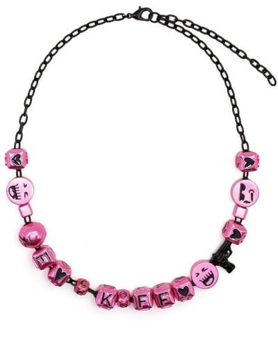 Natasha Zinko Bead-detail Necklace - Pink