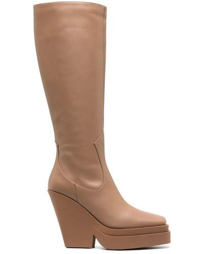 Gia Borghini X Pernille Texan 110mm Knee-high Boots - Brown